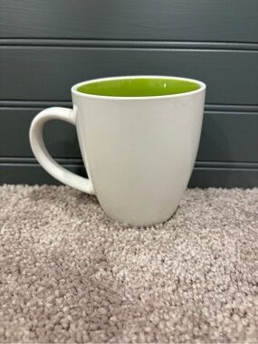 Rachael Ray White Mug with Lime Green Interior